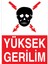 Yüksek Gerilim Uyarı Tabelası - 50 x 70 Foreks - E27 1