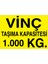 Vinç Taşıma Kapasitesi 1000 kg Uyarı Tabelası - 70 x 100 Foreks - V26 1