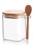 Bambu Kapaklı Kaşıklı Kavanoz Kare 300 ml 1