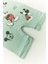 Çocuk Micky Mouse Baskılı Çıtçıtllı Mint Kısa Tulum 2