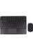Apple iPad Air - iPad 5 9.7" Uyumlu Kablosuz Bluetooth Şarjlı Touchpad'li Klavye Mouse Seti - Siyah 1