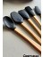 Mutfak Bambu Silikon Isıya Dayanıklı Kaşık Kepçe Spatula Takımı 5 Li Set 3