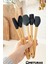 Mutfak Bambu Silikon Isıya Dayanıklı Kaşık Kepçe Spatula Takımı 5 Li Set 7