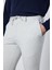 Erkek Slim Fit Beli Lastikli Ipli Fermuarlı Likralı Rahat Gri Jogger Pantolon 5