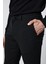 Erkek Slim Fit Beli Lastikli Ipli Fermuarlı Likralı Rahat Siyah Jogger Pantolon 5