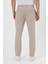 Erkek Slim Fit Beli Lastikli Ipli Fermuarlı Likralı Rahat Bej Jogger Pantolon 5