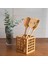 Mutfak Bambu Kare Modern Tasarımlı Kare Kaşıklık 13*13*15 cm 4