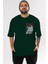 Bakı Hanma Ön Sol Baskılı Oversize T-Shirt Erkek Kadın Unisex Pamuk Bisiklet Yaka Tişort 1