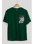 Bakı Hanma Ön Sol Baskılı Oversize T-Shirt Erkek Kadın Unisex Pamuk Bisiklet Yaka Tişort 2