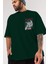 Bakı Hanma Ön Sol Baskılı Oversize T-Shirt Erkek Kadın Unisex Pamuk Bisiklet Yaka Tişort 3