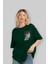 Bakı Hanma Ön Sol Baskılı Oversize T-Shirt Erkek Kadın Unisex Pamuk Bisiklet Yaka Tişort 4
