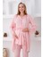 Renk Seçenekli Dantel Detaylı Sabahlıklı 3lü Lohusa Pijama Takımı - 3426 5
