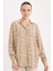 Loose Fit Gömlek Yaka Desenli Uzun Kollu Gömlek Tunik T0609AZ25SP 1