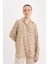 Loose Fit Gömlek Yaka Desenli Uzun Kollu Gömlek Tunik T0609AZ25SP 4