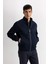 Slim Fit Dar Kesim Dik Yaka Fermuarlı Mont D7338AX25SP 1