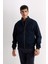 Slim Fit Dar Kesim Dik Yaka Fermuarlı Mont D7338AX25SP 3