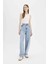 Baggy Fit Yüksek Bel Düz Paça Uzun Jean Pantolon D7964AX25SP 2