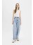 Baggy Fit Yüksek Bel Düz Paça Uzun Jean Pantolon D7964AX25SP 3