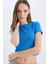 Coool Fitted Crop Basic Düz Ribana Kalın Kumaş Kısa Kollu Tişört E0288AX25SM 4