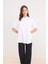 Regular Fit Bisiklet Yaka Basic Düz Kısa Kollu Beyaz Tişört Tunik E1397AX25SP 3