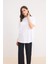 Regular Fit Bisiklet Yaka Basic Düz Kısa Kollu Beyaz Tişört Tunik E1397AX25SP 4