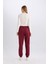 Bordo Jogger Eşofman Altı Cepli Esnek Belli Bağcıklı Dar Paça Uzun Boy E5976AX25SP 5