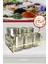 6 Parça Kare Vakum Kapaklı Cam Baharatlık Seti ve Metal Stant, Baharat Takımı 6’li Set 1