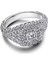 Gümüş Pave Kare Kokteyl Yüzük 2