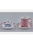 Regency Damask Pembe 2'li Kahve Fincanı ve Tabağı Seti 1