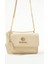 Kapaklı Bölmeli Zincir Askılı Bej Çapraz Kadın Çantası 2