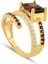 Garnet Zirconia Taşlı Harmonic Twist Yüzük 2