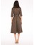 Metallic Plaid Fabric, Flared Skirt Midi Dress With Belt 3