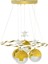 Nisa Luce Halka Satürn 4'lü Ledli Altın Avize - Sarı / Gün Işığı / Beyaz - 70 cm 2