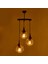 Nisa Luce Kınalı 3'lü Cam Avize - Eskitme / Bal - 85X30X30 cm 2