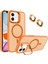 Apple iPhone 11 ile Uyumlu Lens Kapak Kamera Korumalı Wireless Şarj Özellikli Standlı Premium Kılıf - Turuncu 1