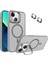 Apple iPhone 13 ile Uyumlu Lens Hediyeli Kapak Kamera Korumalı Wireless Şarj Özellikli Standlı Premium Kılıf - Gri 1