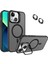 Apple iPhone 13 ile Uyumlu Lens Hediyeli Kapak Kamera Korumalı Wireless Şarj Özellikli Standlı Premium Kılıf - Siyah 1