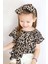 Kız Bebek Viskon Leopar Madonna Yaka Şortlu Bandana Alt Üst Takım 2