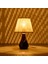 Nisa Luce Konik Seramik Abajur - Siyah / Krem - 37X20X20 cm 3