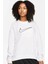 Training Plus Essential Get Fit Dri Fit Graphic Crew White Oversized Bol Kesim Kadın Sweatshirt Beyaz 1