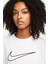 Training Plus Essential Get Fit Dri Fit Graphic Crew White Oversized Bol Kesim Kadın Sweatshirt Beyaz 3
