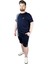 Mode Xl Erkek T Shirt Parçalı MD08 22134 Lacivert 2