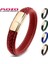 Iç Çevre 185MM Stili SY010G Mozo Moda Retro Erkekler Takı Örgülü Deri Kadın El Yapımı Yüksek Li Bilezik Trendy Paslanmaz Çelik Toka Bilek Bandı 010 (Yurt Dışından) 2