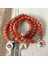 18CM Tarzı Bronz Buda Erkekler Kadınlar Mala Om Carnelian Bilezikler Lotus Buda Yoga Charm Bilek Kırmızı A-Gate Boncuklu Bilek Boho Yoga Kırmızı Takı (Yurt Dışından) 2