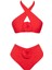 Çiçekli Çapraz Bikini Takım 1
