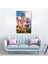 Tekli Dikey Kanvas Şık Salon Tablosu Çiçekler Içinde Galata Kulesi Tasarımı 1