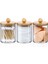 Qtip Holder, Bathroom Organizer Accessories Storage Containers Clear Plastic Jars With Bamboo Lids For Cotton Ball,floss (Yurt Dışından) 5