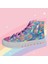 Hologram Pembe Işıltılı Kalpler ve Taşlar Tasarım Çocuk Spor Ayakkabı Sneaker 3