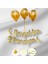 Hoşgeldin Ramazan Kaligrafi Yazı 3 Gold Metalik Balon Gold Balon Ipi 1