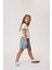 Lastikli Bel Normal Buz Kadın Denim Şort 232 Lcg 121008 Wave Lıght 2